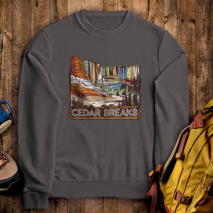 Cedar Breaks National Forest Sweatshirt Charcoal Adventure and Outdoors Themed Sweatshirt