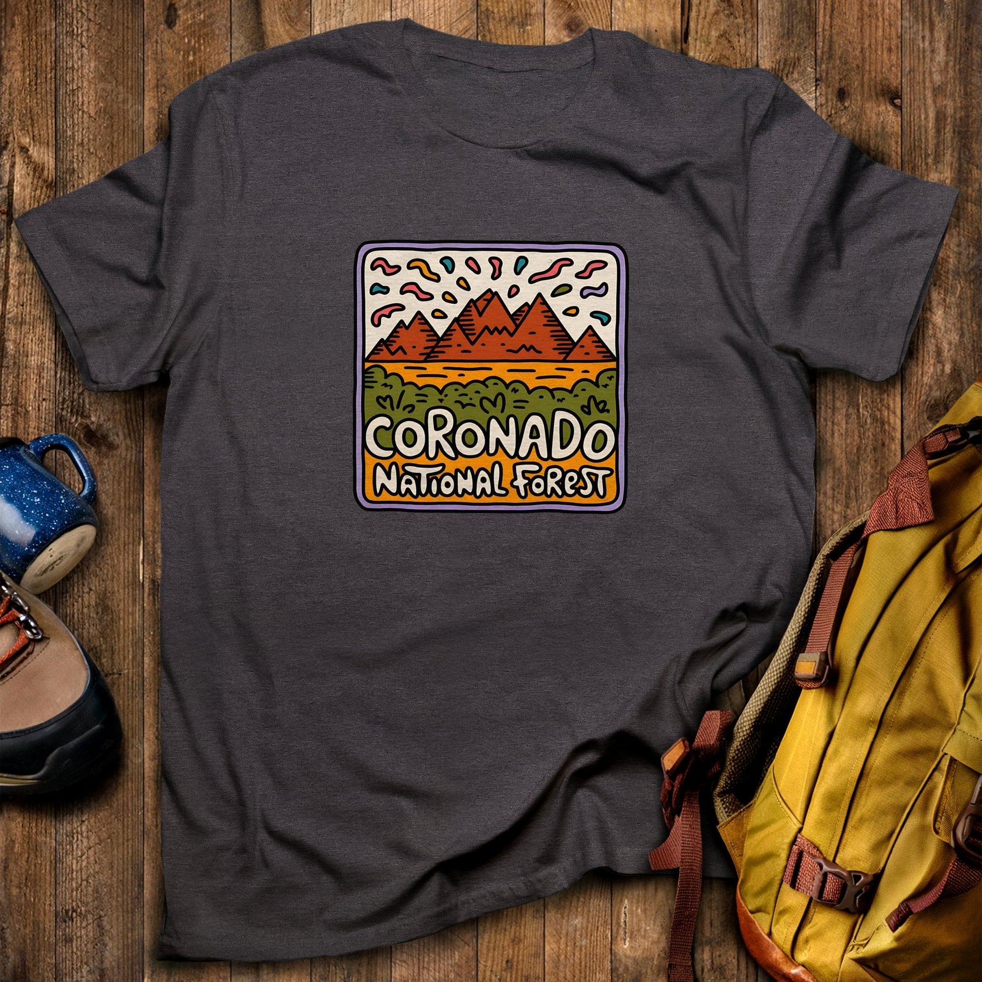 Coronado National Forest T-Shirt Dark Heather Adventure and Outdoors Themed T-Shirt