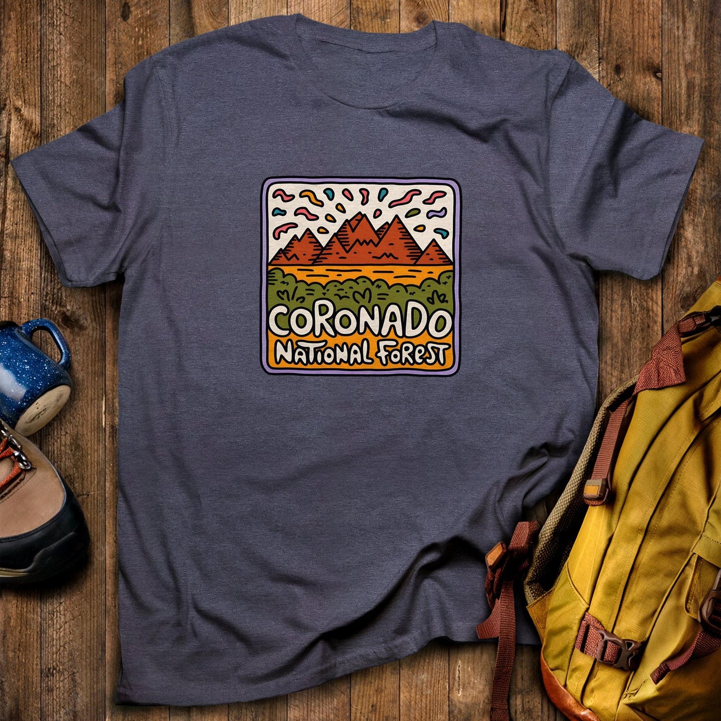 Coronado National Forest T-Shirt Heather Navy Adventure and Outdoors Themed T-Shirt