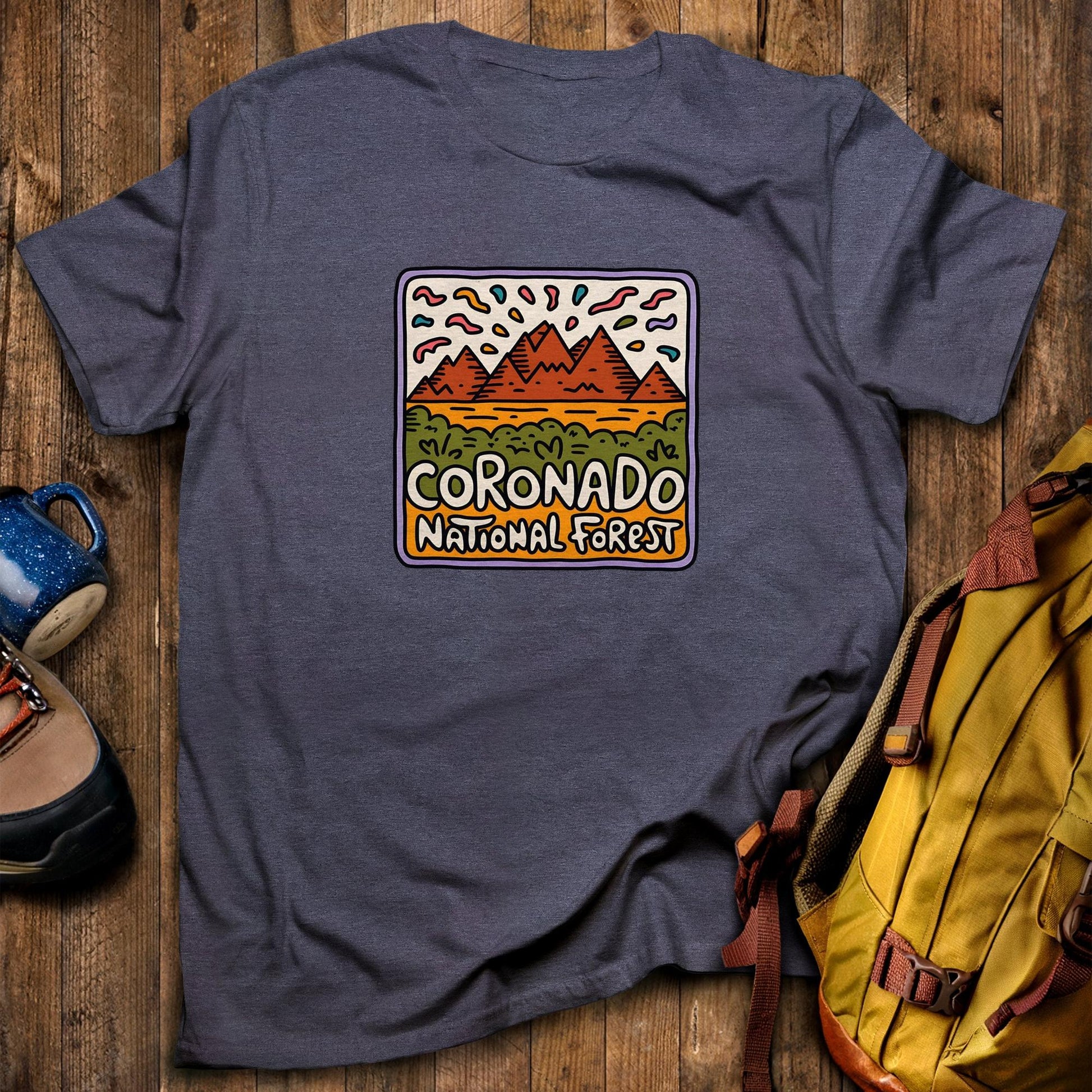 Coronado National Forest T-Shirt Heather Navy Adventure and Outdoors Themed T-Shirt