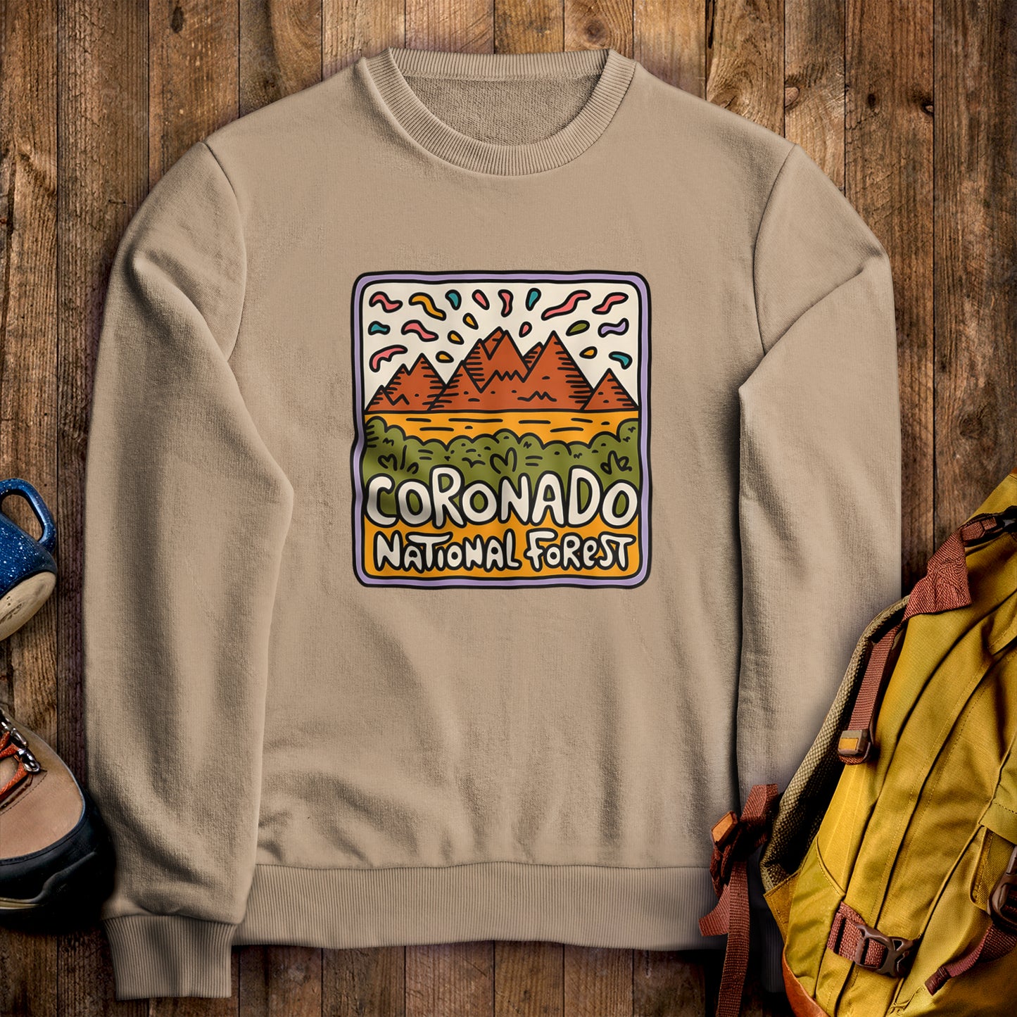 Coronado National Forest Crewneck Sweatshirt Sand Adventure and Outdoors Themed Sweatshirt