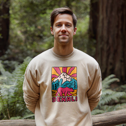 Denali National Park Crewneck Sweatshirt Adventure and Outdoors Themed Sweatshirt