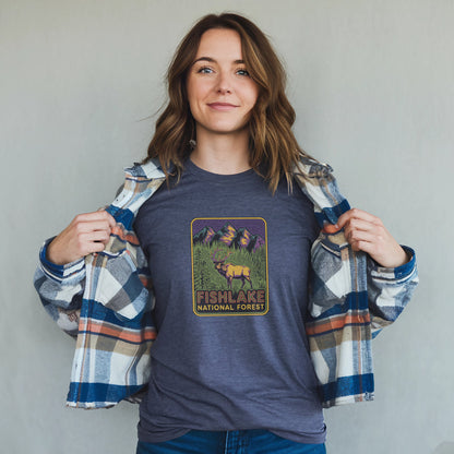 Fishlake National Forest Elk T-Shirt Adventure and Outdoors Themed T-Shirt