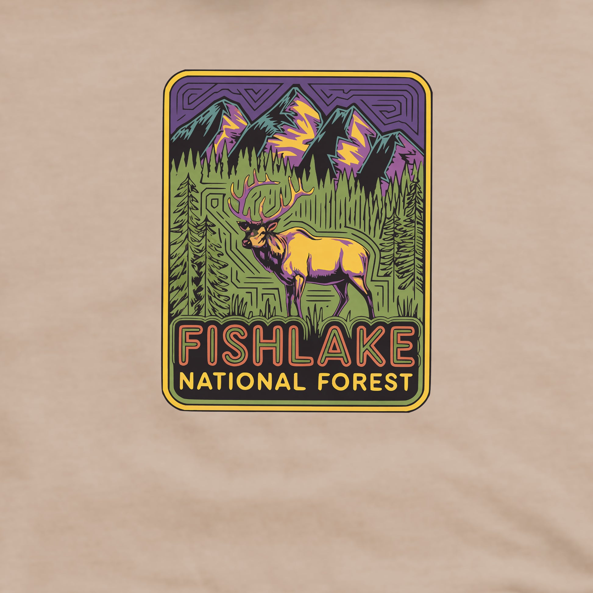 Fishlake National Forest Elk Crewneck Sweatshirt Adventure and Outdoors Themed Sweatshirt