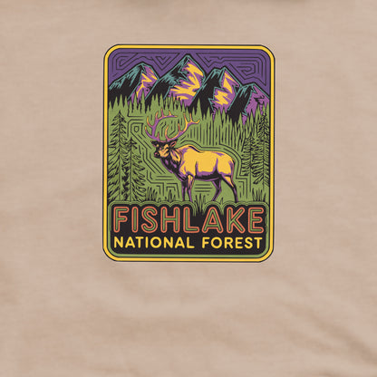 Fishlake National Forest Elk Crewneck Sweatshirt Adventure and Outdoors Themed Sweatshirt