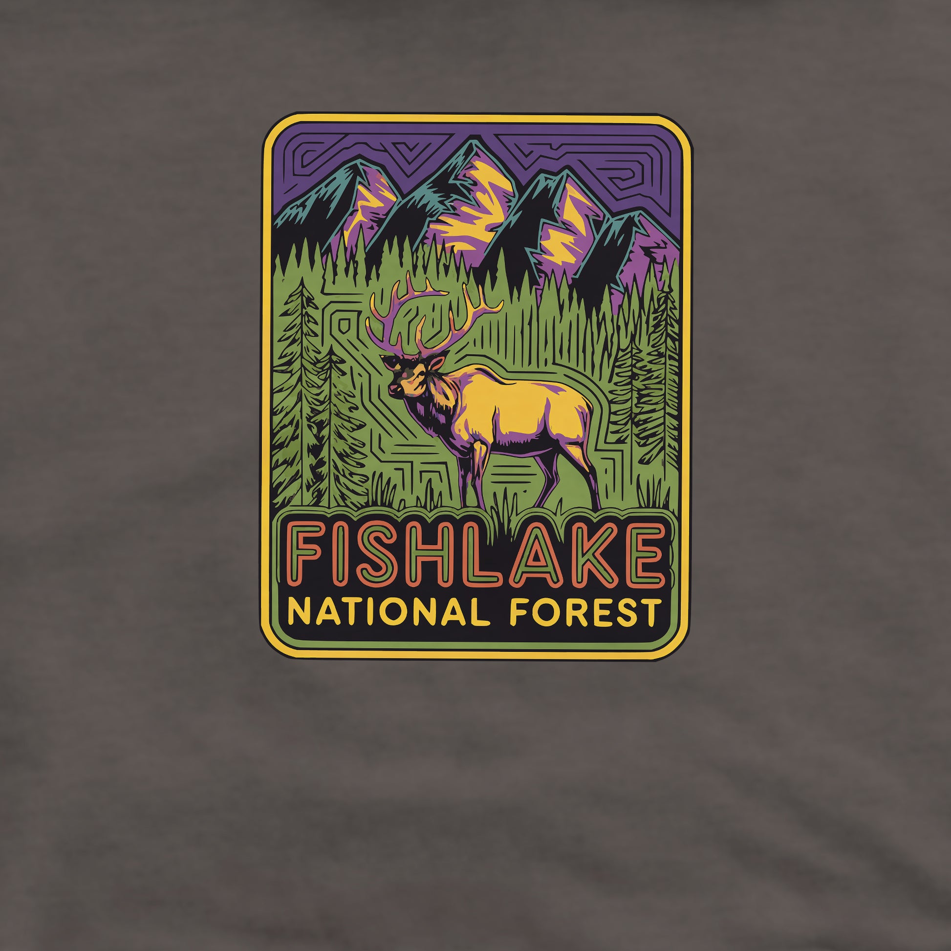 Fishlake National Forest Elk Crewneck Sweatshirt Adventure and Outdoors Themed Sweatshirt