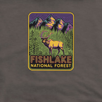 Fishlake National Forest Elk Crewneck Sweatshirt Adventure and Outdoors Themed Sweatshirt