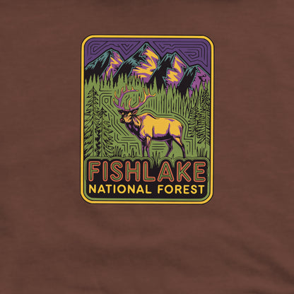 Fishlake National Forest Elk Crewneck Sweatshirt Adventure and Outdoors Themed Sweatshirt