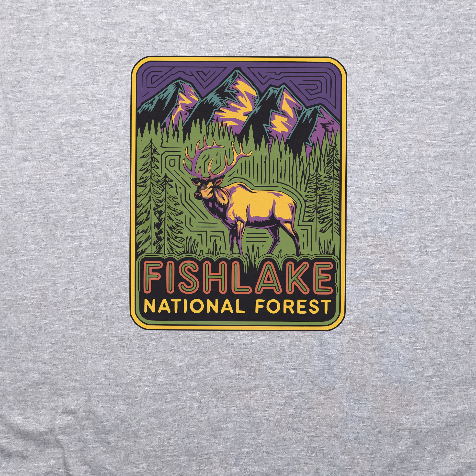 Fishlake National Forest Elk Crewneck Sweatshirt Adventure and Outdoors Themed Sweatshirt