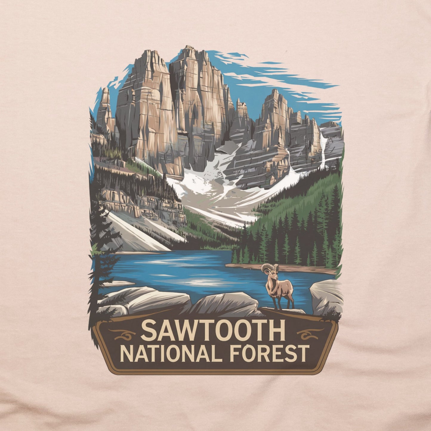 Sawtooth National Forest T-Shirt Adventure and Outdoors Themed T-Shirt
