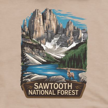 Sawtooth National Forest Crewneck Sweatshirt Adventure and Outdoors Themed Sweatshirt