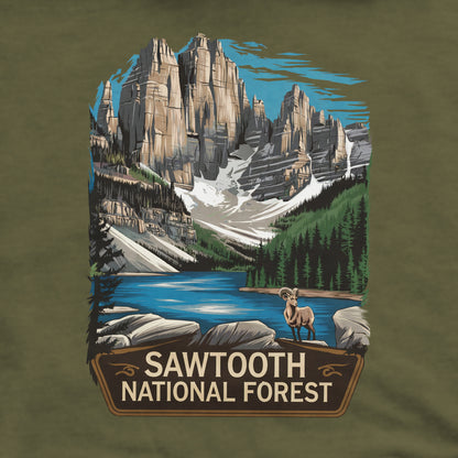 Sawtooth National Forest Crewneck Sweatshirt Adventure and Outdoors Themed Sweatshirt