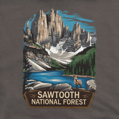 Sawtooth National Forest Crewneck Sweatshirt Adventure and Outdoors Themed Sweatshirt