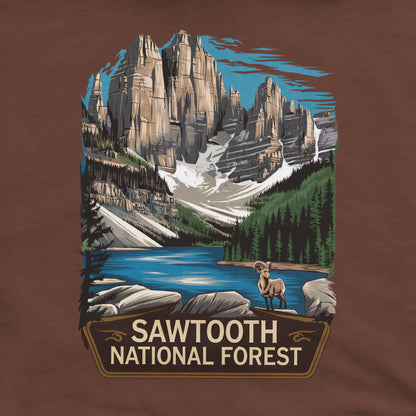 Sawtooth National Forest Crewneck Sweatshirt Adventure and Outdoors Themed Sweatshirt