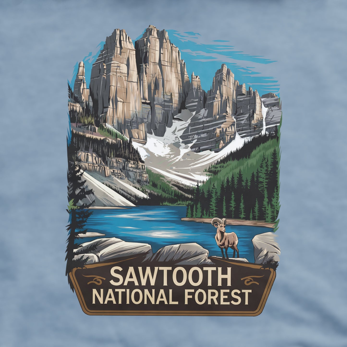 Sawtooth National Forest Crewneck Sweatshirt Adventure and Outdoors Themed Sweatshirt