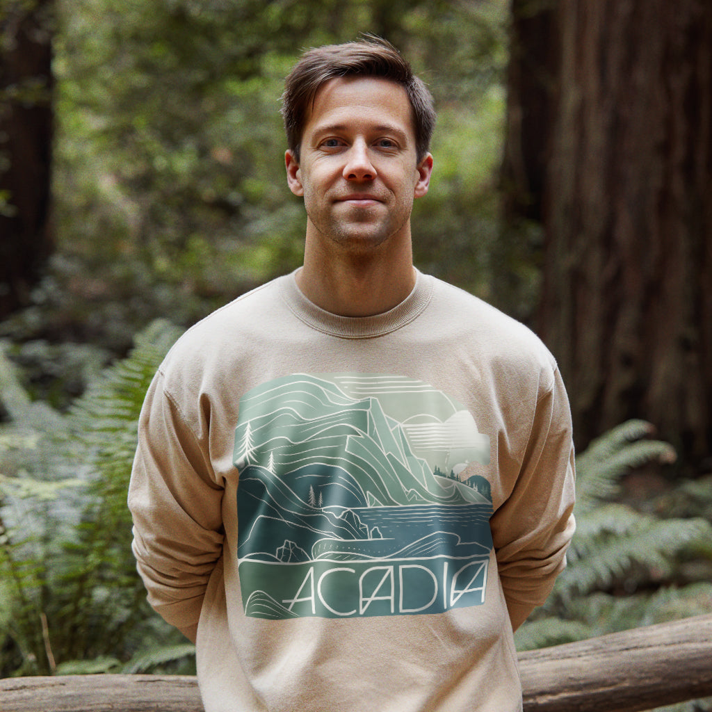 Acadia National Park Crewneck Sweatshirt Adventure and Outdoors Themed Sweatshirt
