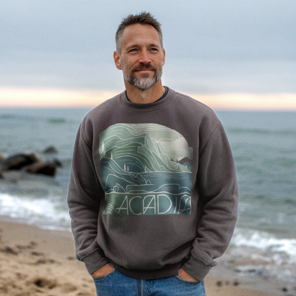 Acadia National Park Crewneck Sweatshirt Adventure and Outdoors Themed Sweatshirt