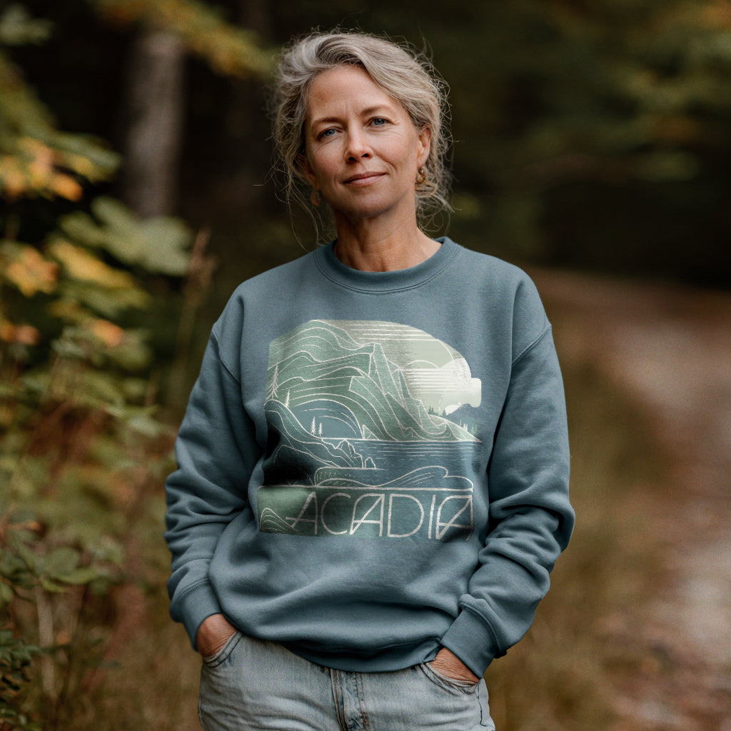 Acadia National Park Crewneck Sweatshirt Adventure and Outdoors Themed Sweatshirt
