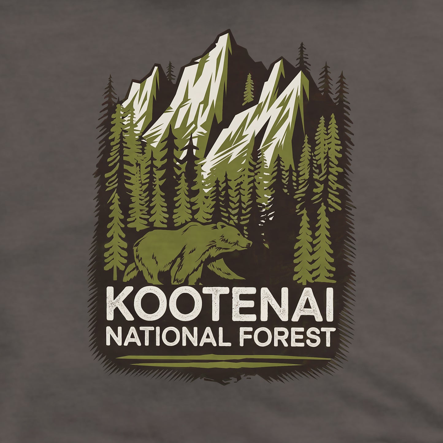 Kootenai National Forest Crewneck Sweatshirt Adventure and Outdoors Themed Sweatshirt