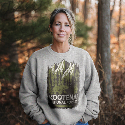 Kootenai National Forest Crewneck Sweatshirt Adventure and Outdoors Themed Sweatshirt