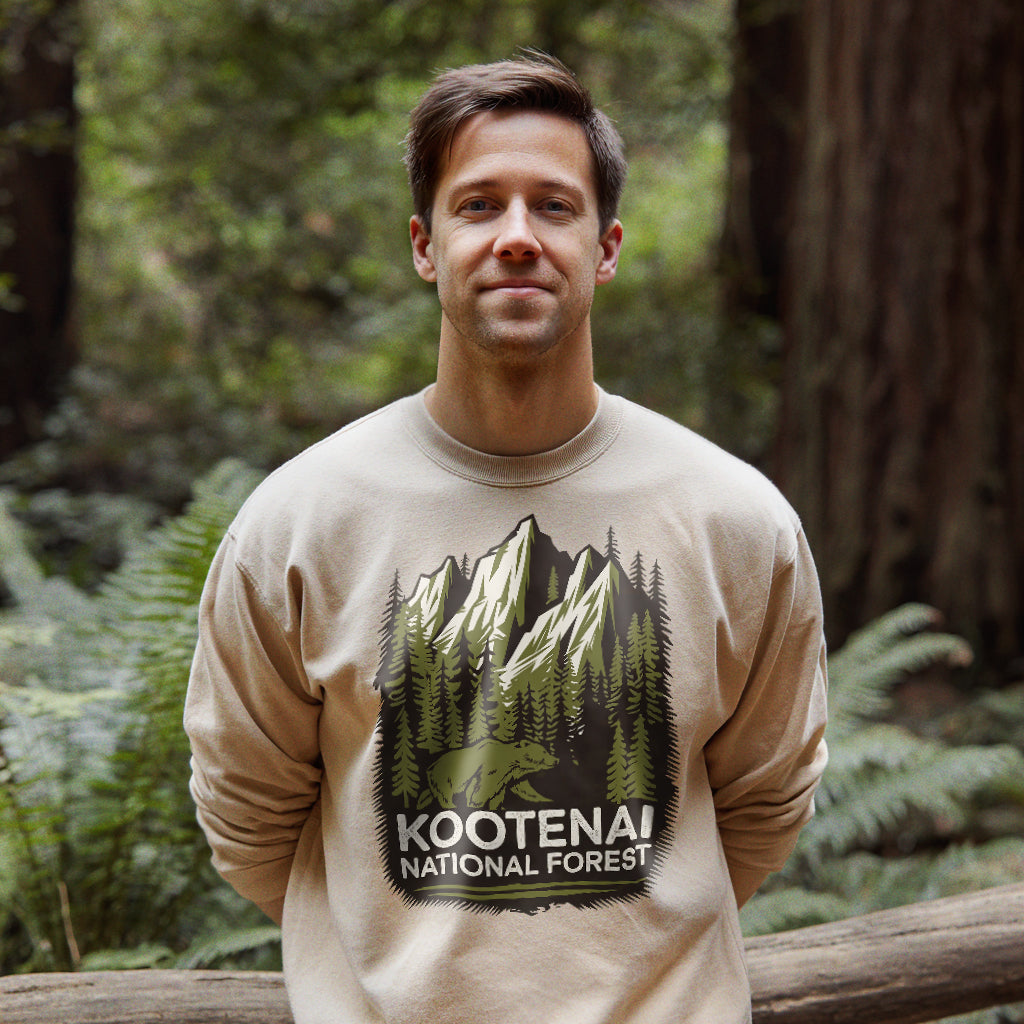 Kootenai National Forest Crewneck Sweatshirt Adventure and Outdoors Themed Sweatshirt
