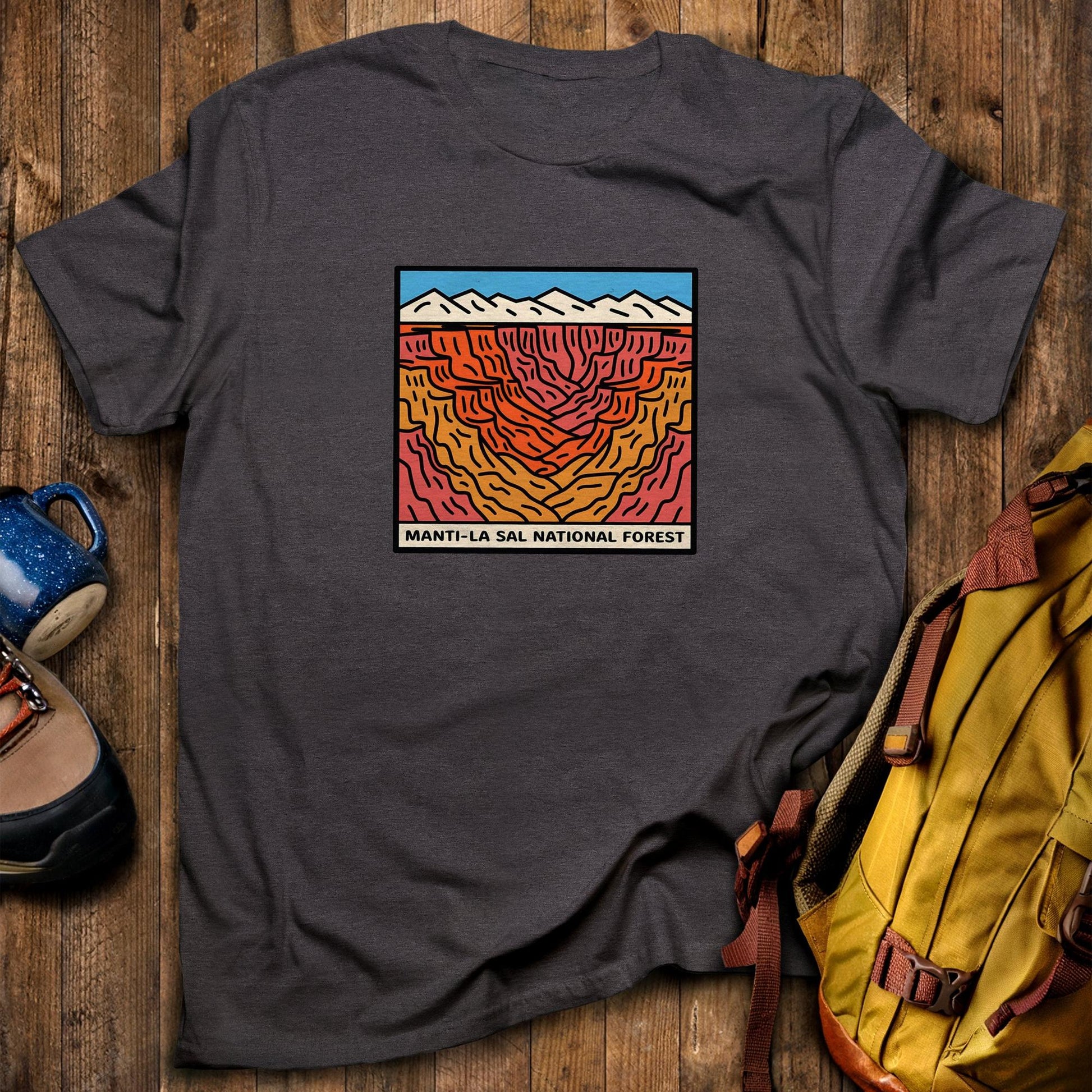 Manti-La Sal National Forest T-Shirt Dark Heather Adventure and Outdoors Themed T-Shirt