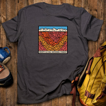 Manti-La Sal National Forest T-Shirt Dark Heather Adventure and Outdoors Themed T-Shirt
