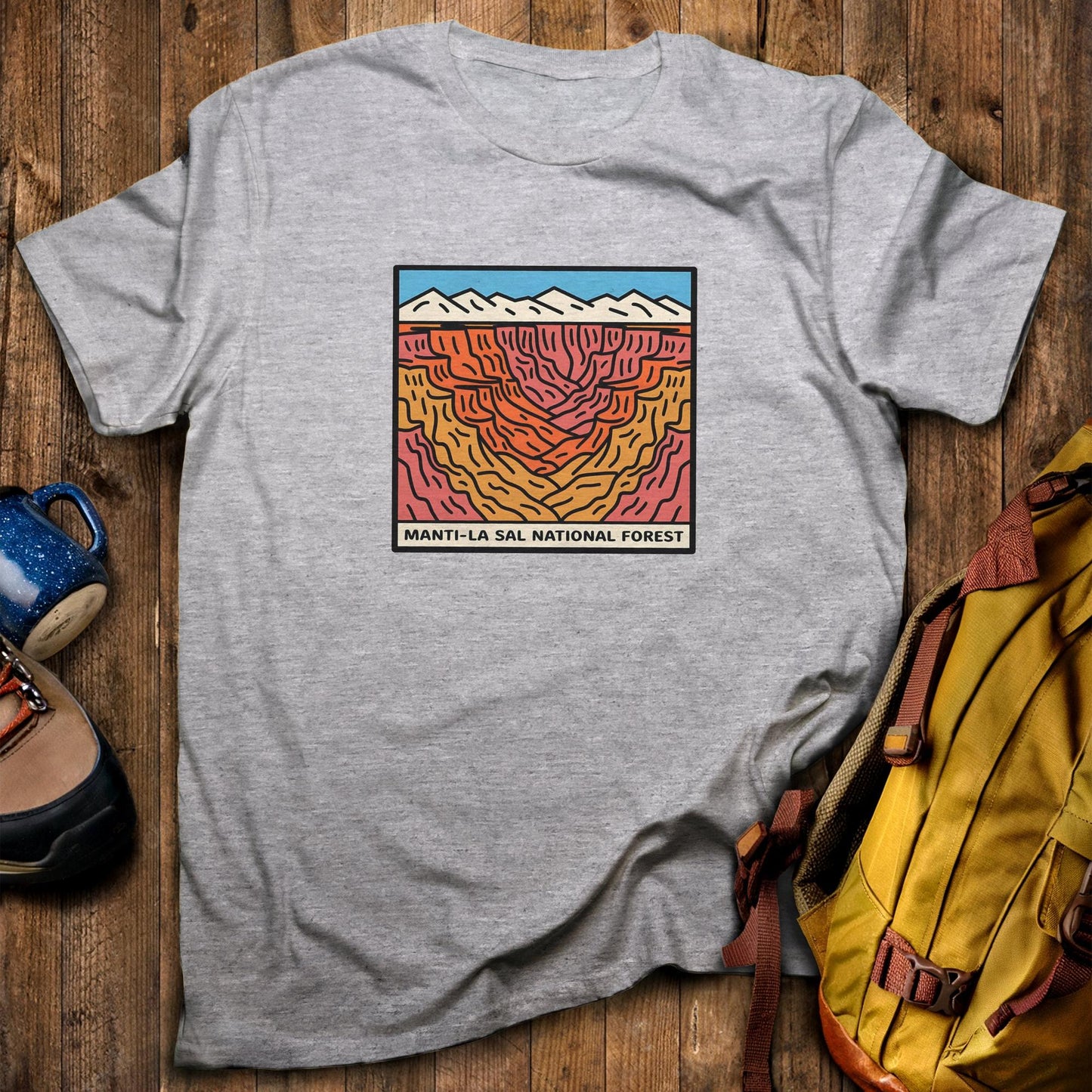 Manti-La Sal National Forest T-Shirt Sport Grey Adventure and Outdoors Themed T-Shirt