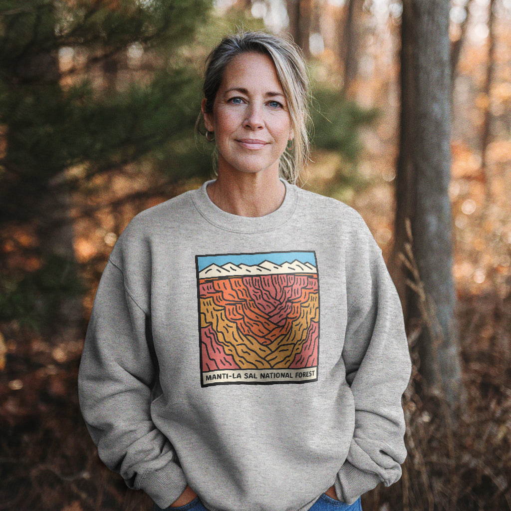 Manti-La Sal National Forest Crewneck Sweatshirt Adventure and Outdoors Themed Sweatshirt