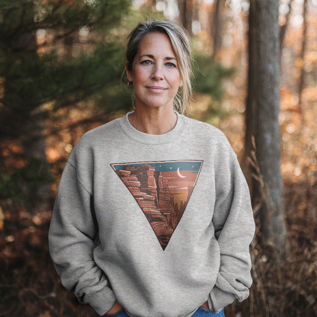 Red Rocks Canyon Crewneck Sweatshirt Adventure and Outdoors Themed Sweatshirt