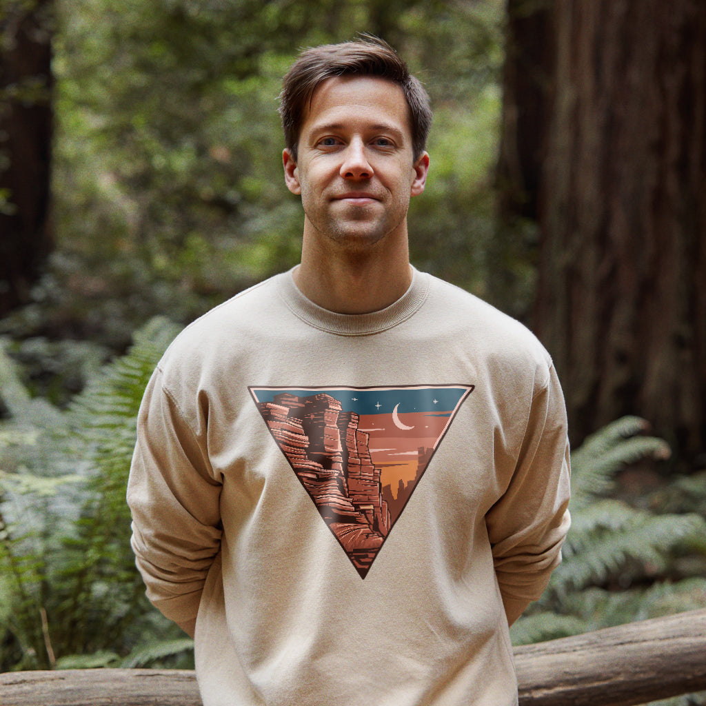 Red Rocks Canyon Crewneck Sweatshirt Adventure and Outdoors Themed Sweatshirt