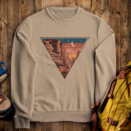 Red Rocks Canyon Crewneck Sweatshirt Sand Adventure and Outdoors Themed Sweatshirt