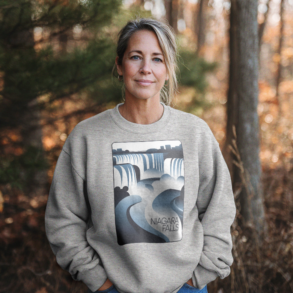 Niagara Falls Modern Crewneck Sweatshirt Adventure and Outdoors Themed Sweatshirt