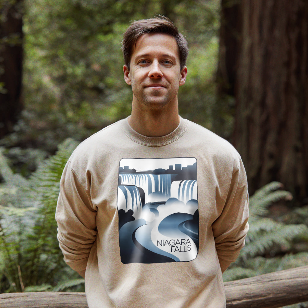Niagara Falls Modern Crewneck Sweatshirt Adventure and Outdoors Themed Sweatshirt