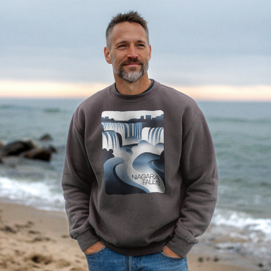 Niagara Falls Modern Crewneck Sweatshirt Adventure and Outdoors Themed Sweatshirt