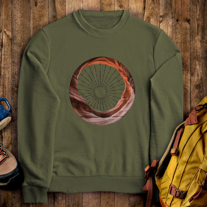 Arches National Park Crewneck Sweatshirt Military Green Adventure and Outdoors Themed Sweatshirt