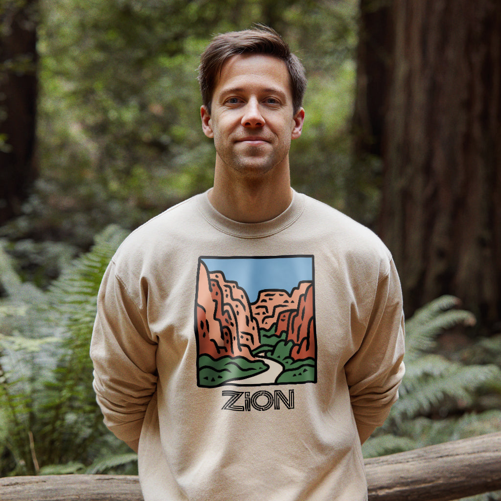 Zion National Park Crewneck Sweatshirt Adventure and Outdoors Themed Sweatshirt