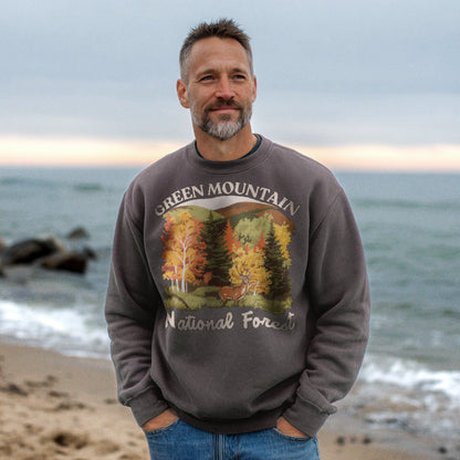 Green Mountain National Forest Crewneck Sweatshirt Adventure and Outdoors Themed Sweatshirt