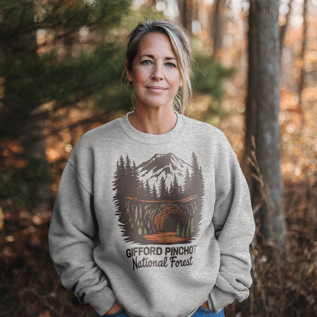 Gifford Pinchot National Forest Crewneck Sweatshirt Adventure and Outdoors Themed Sweatshirt