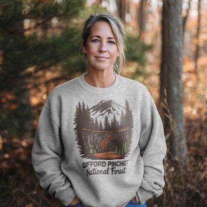 Gifford Pinchot National Forest Crewneck Sweatshirt Adventure and Outdoors Themed Sweatshirt