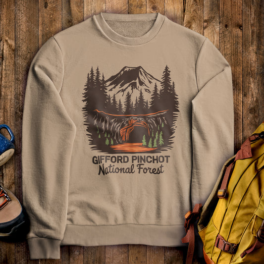 Gifford Pinchot National Forest Crewneck Sweatshirt Sand Adventure and Outdoors Themed Sweatshirt