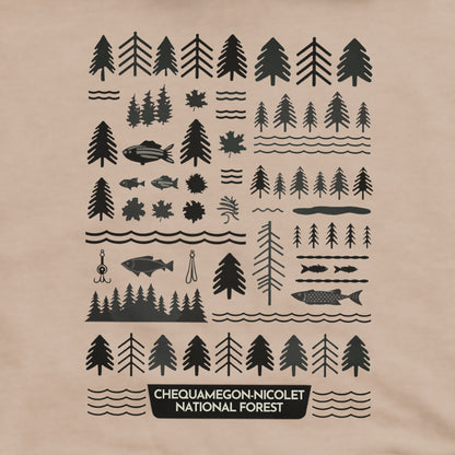 Chequamegon-Nicolet National Forest Crewneck Sweatshirt Adventure and Outdoors Themed Sweatshirt