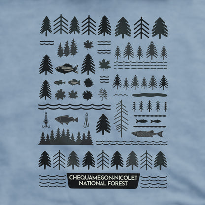Chequamegon-Nicolet National Forest Crewneck Sweatshirt Adventure and Outdoors Themed Sweatshirt