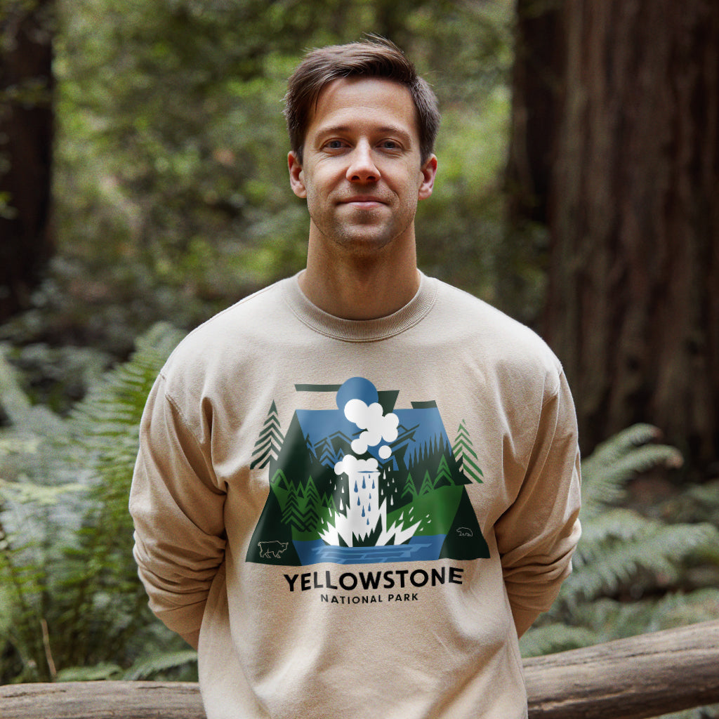 Yellowstone National Park Crewneck Sweatshirt Adventure and Outdoors Themed Sweatshirt