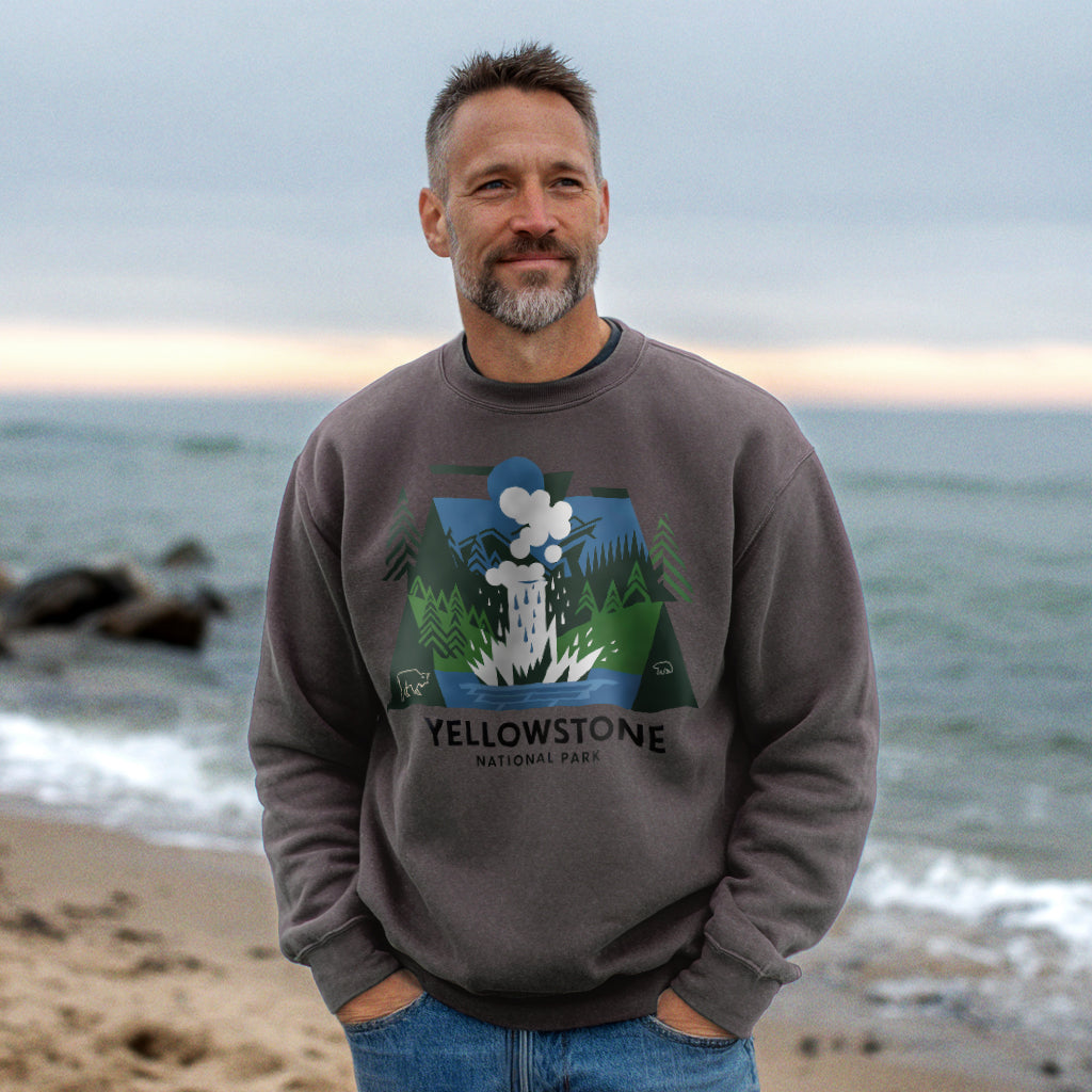 Yellowstone National Park Crewneck Sweatshirt Adventure and Outdoors Themed Sweatshirt