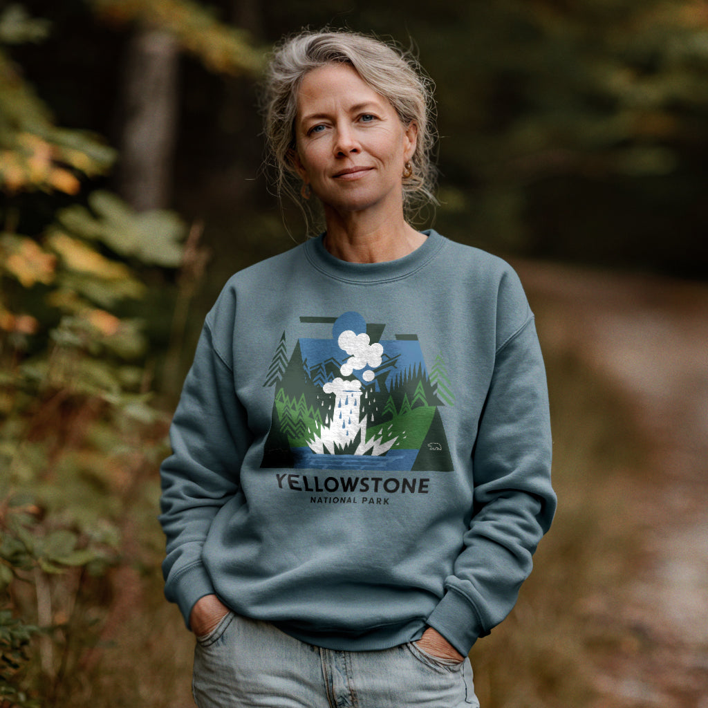 Yellowstone National Park Crewneck Sweatshirt Adventure and Outdoors Themed Sweatshirt