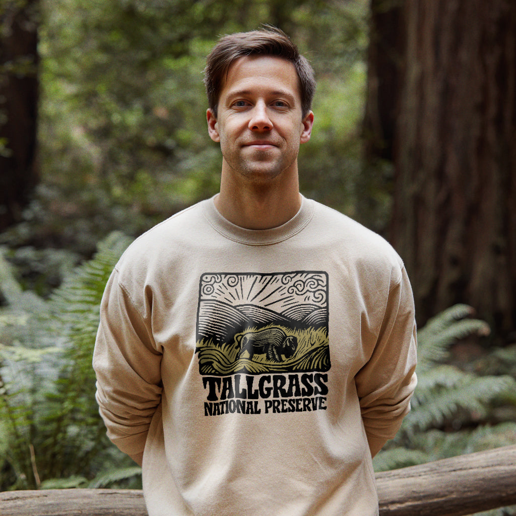 Tallgrass Prairie National Preserve Crewneck Sweatshirt Adventure and Outdoors Themed Sweatshirt