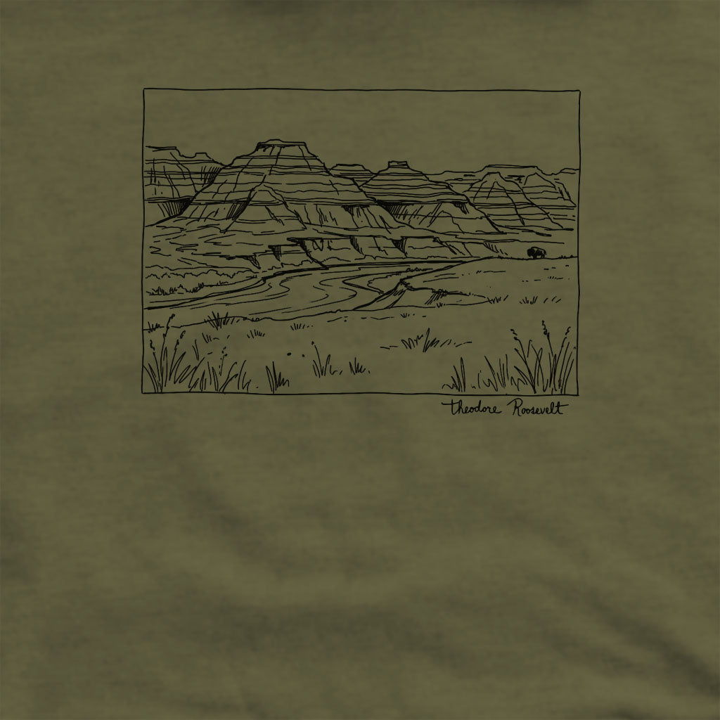 Theodore Roosevelt Line Drawing Crewneck Sweatshirt