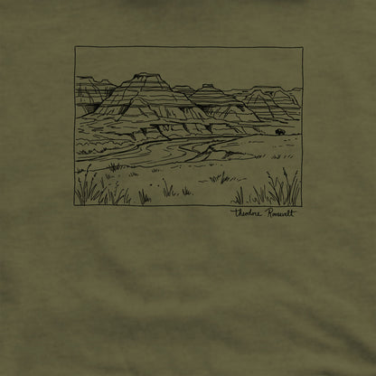 Theodore Roosevelt Line Drawing Crewneck Sweatshirt