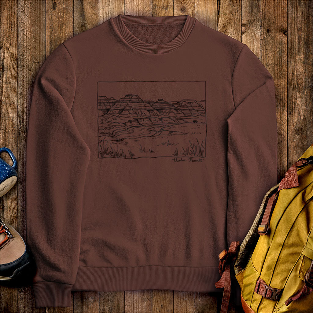 Theodore Roosevelt Line Drawing Crewneck Sweatshirt